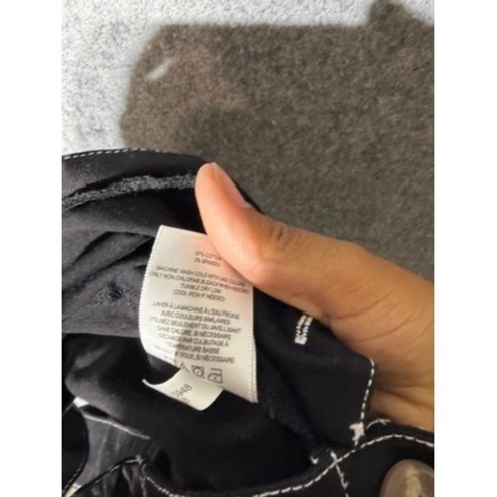 Express x Rocky Barnes Black Contrast Stitch Wide Leg Button Front Jumpsuit XS - Picture 8 of 9